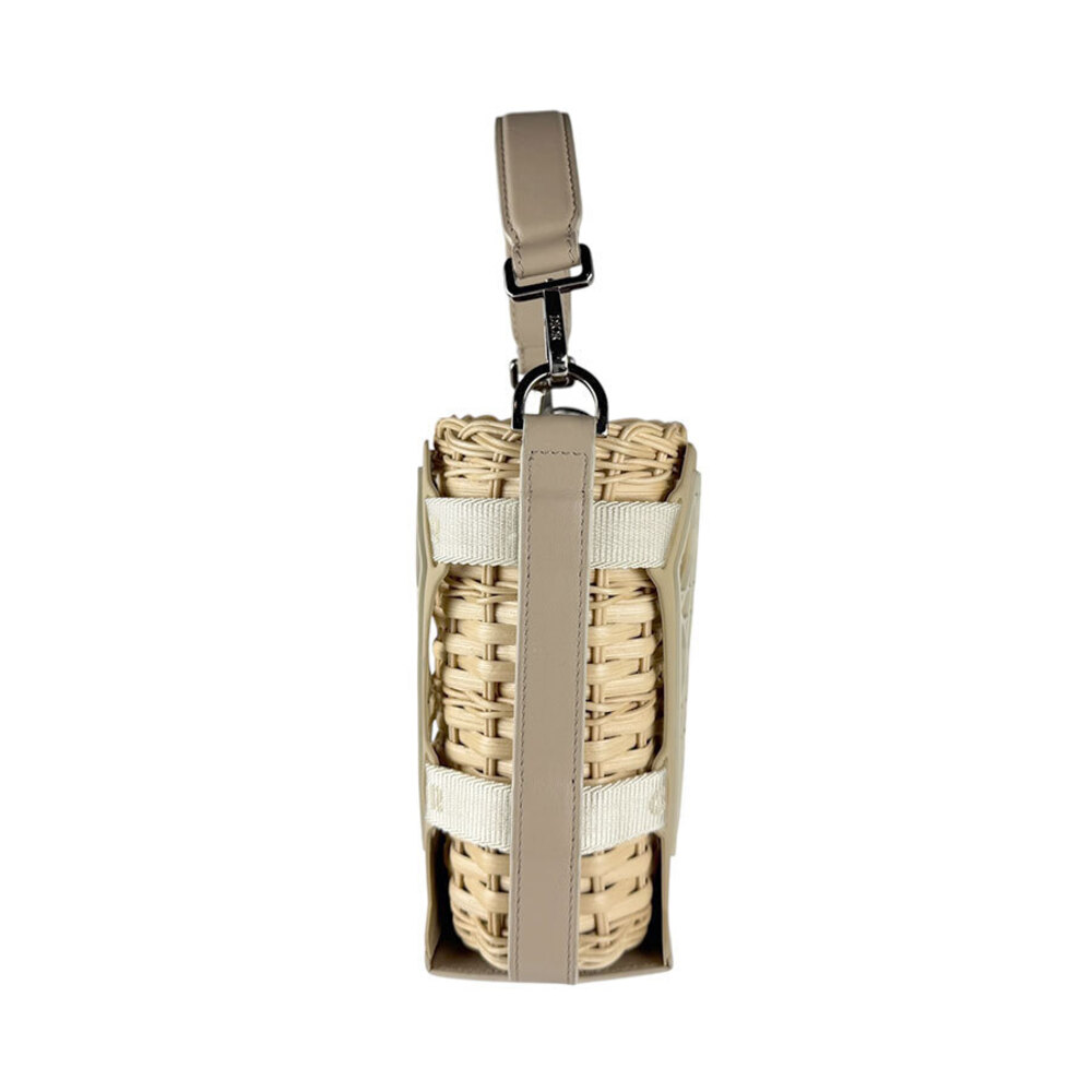 Dior Bag Tan Shoulder Rattan Sahara Leather Beige Silver - Picture 1 of 4